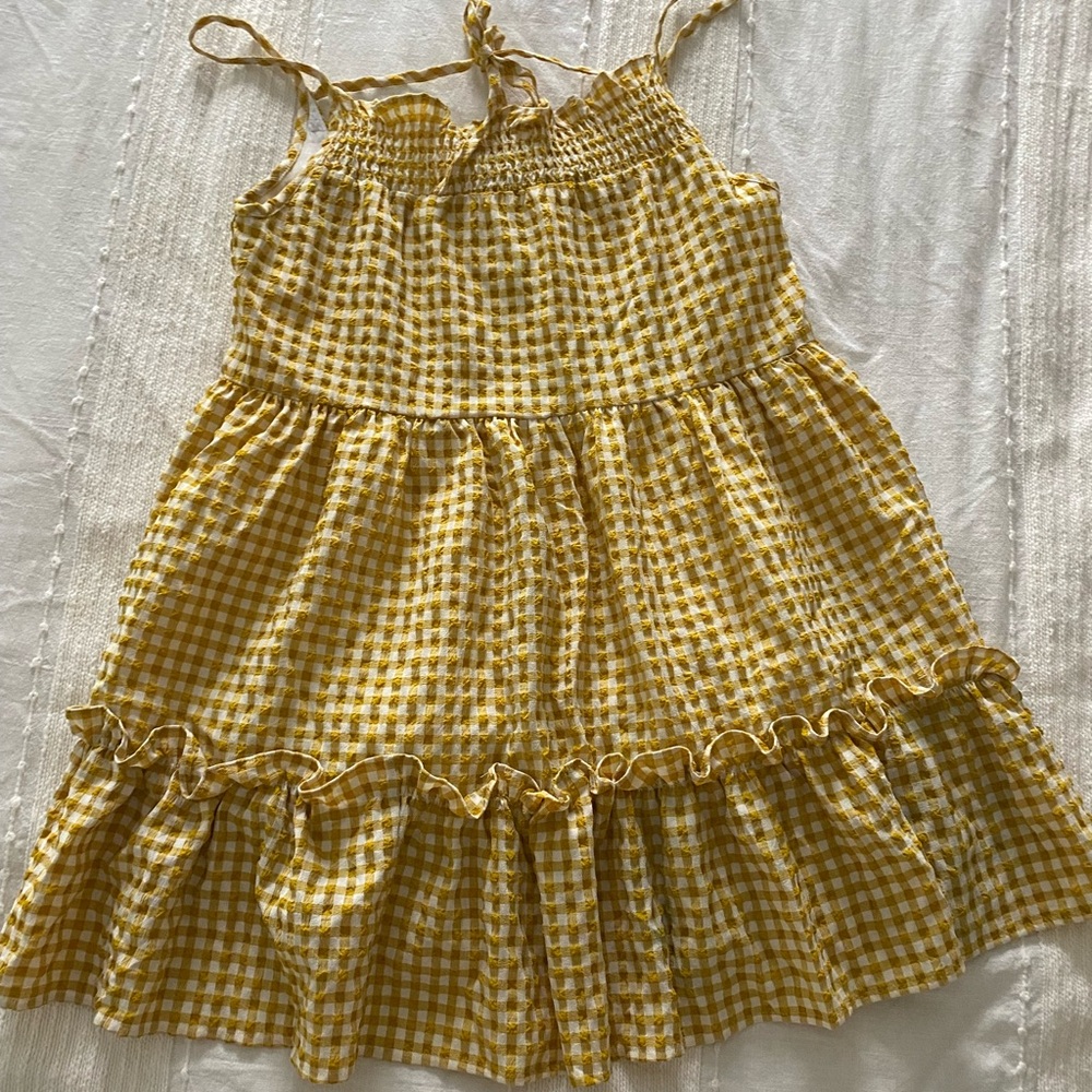 Urban Outfitters XS sunflower yellow gingham babydoll dress